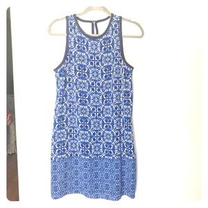Mud Pie Blue and White Shift Dress